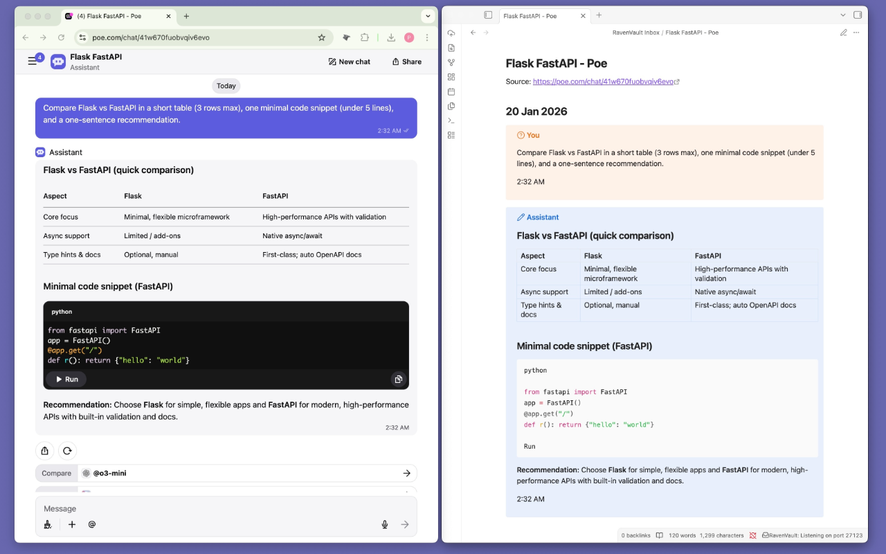 RavenVault app screenshot